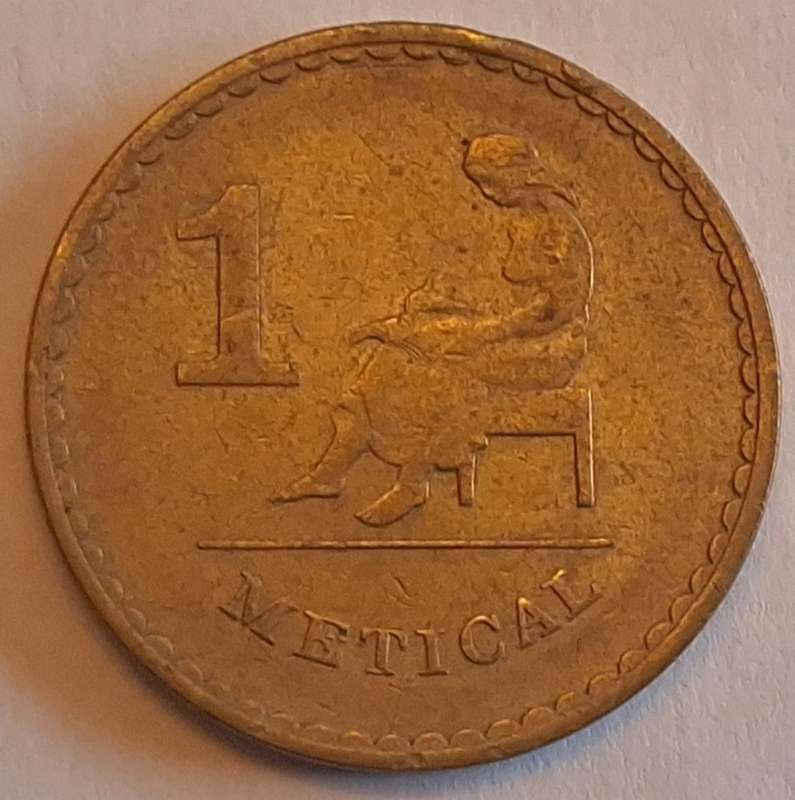 Mozambique 1980 1 Metical Nickel brass Old Metical