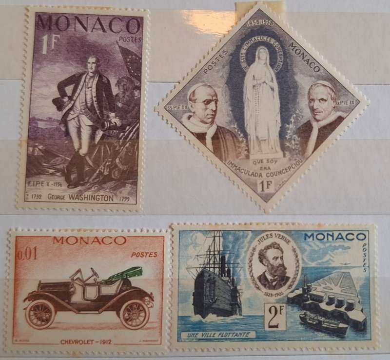 Monaco Mixed Lot of 4 Unused Hinged stamps