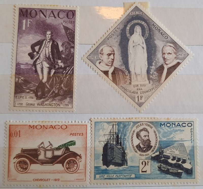 Monaco Mixed Lot of 4 Unused Hinged stamps