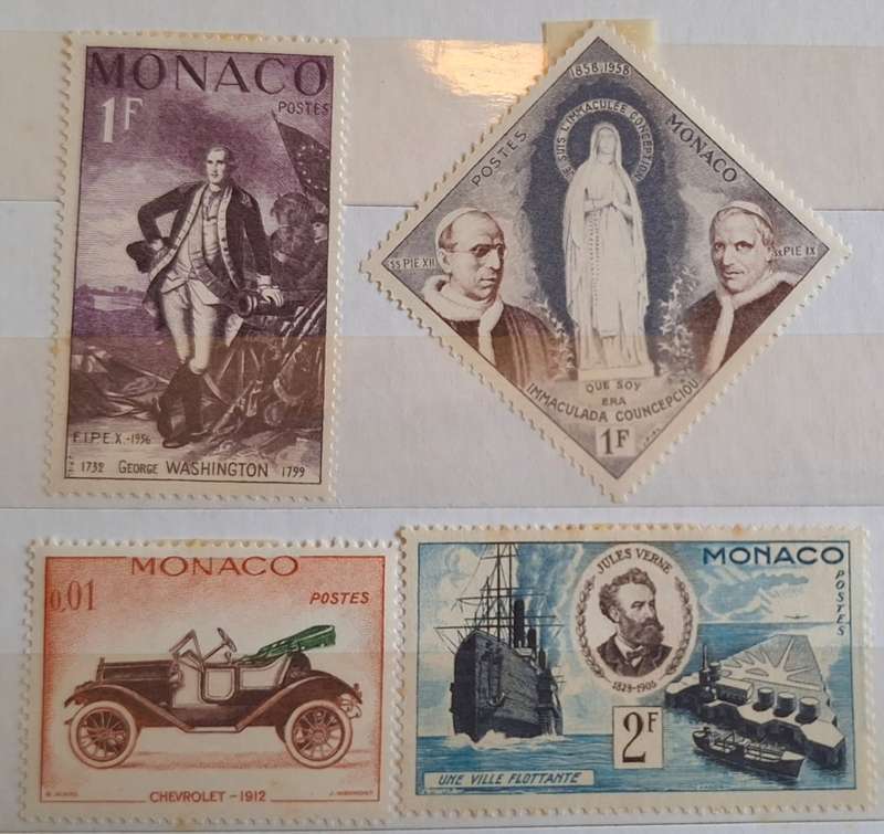 Monaco Mixed Lot of 4 Unused Hinged stamps