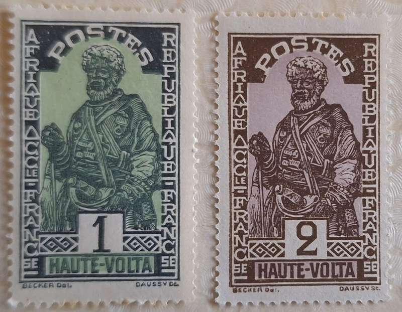 Upper Volta 1928 Definitives Hausa Chief 2 Unused Hinged stamps