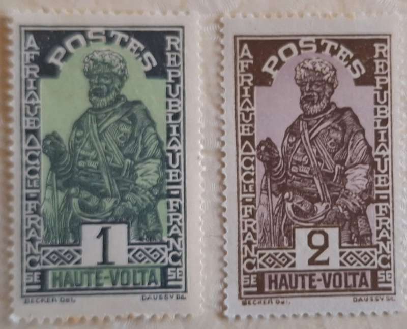 Upper Volta 1928 Definitives Hausa Chief 2 Unused Hinged stamps