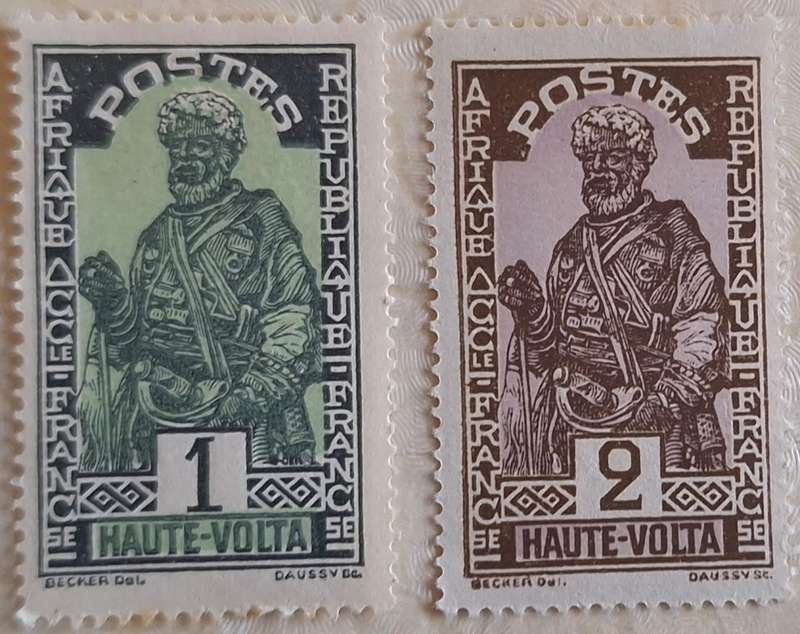 Upper Volta 1928 Definitives Hausa Chief 2 Unused Hinged stamps