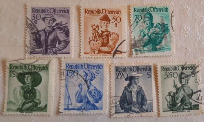 Austria 1948 National Costumes 7 Used stamps