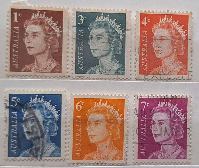 Australia 1967 Queen Elizabeth II 6 Used Hinged stamps