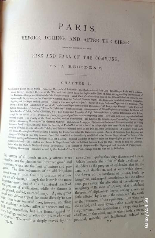 Paris Before, During and After Siege Including the Rise and Fall of the Commune Vol II Hardcover