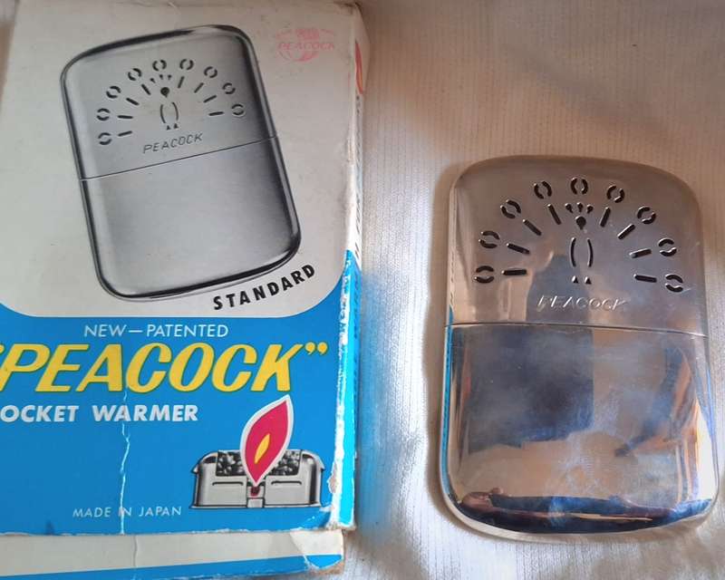 Vintage Peacock Pocket Warmer Made in Japan
