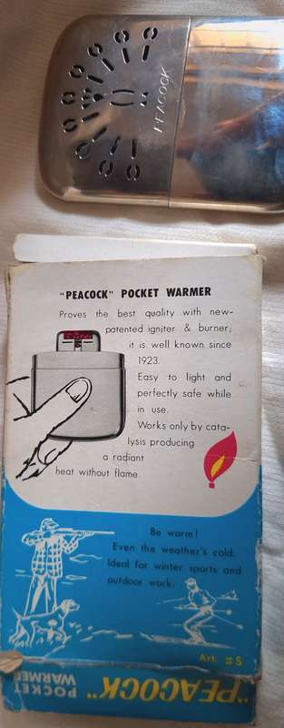 Vintage Peacock Pocket Warmer Made in Japan