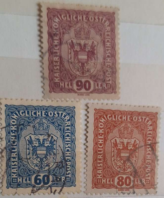 Austria 1916 Coat of Arms 3 Used Hinged stamps