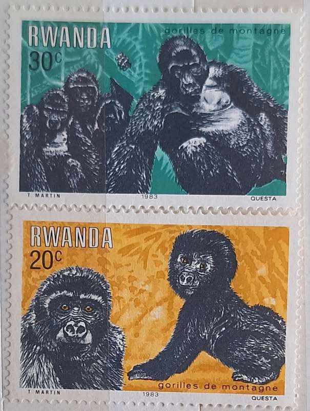 Rwanda 1983 Mountain Gorillas 2 Unused Hinged stamps