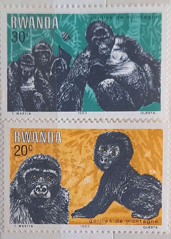Rwanda 1983 Mountain Gorillas 2 Unused Hinged stamps