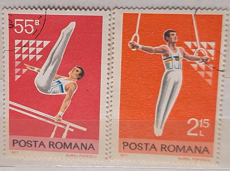 Romania 1977 Gymnastics 2 Used Hinged stamps