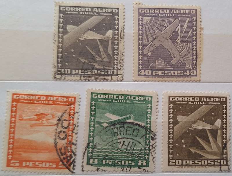 Chile 1934 Airmail 5 Used stamps