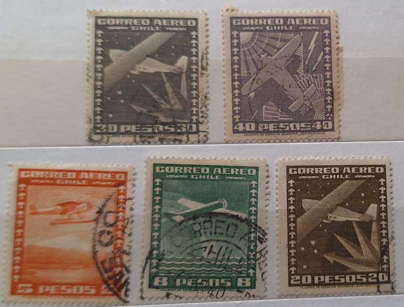 Chile 1934 Airmail 5 Used stamps