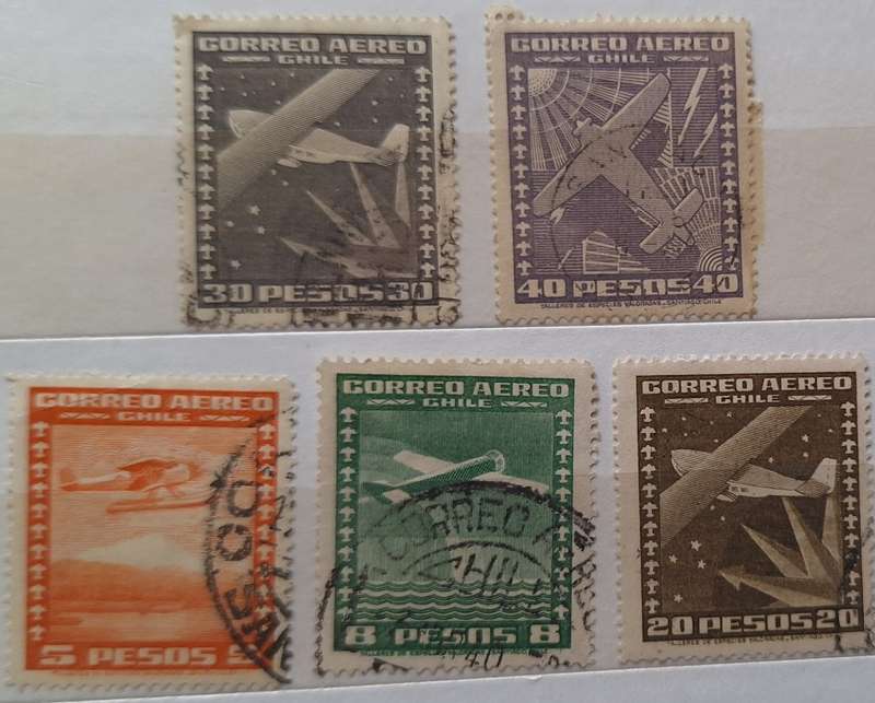 Chile 1934 Airmail 5 Used stamps
