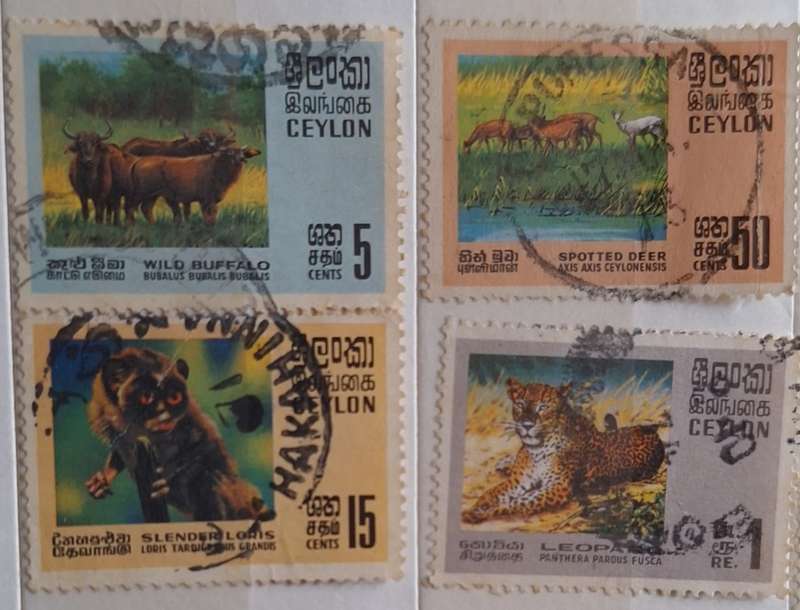 Ceylon 1970 Wild Animals Set of 4 Used Hinged stamps
