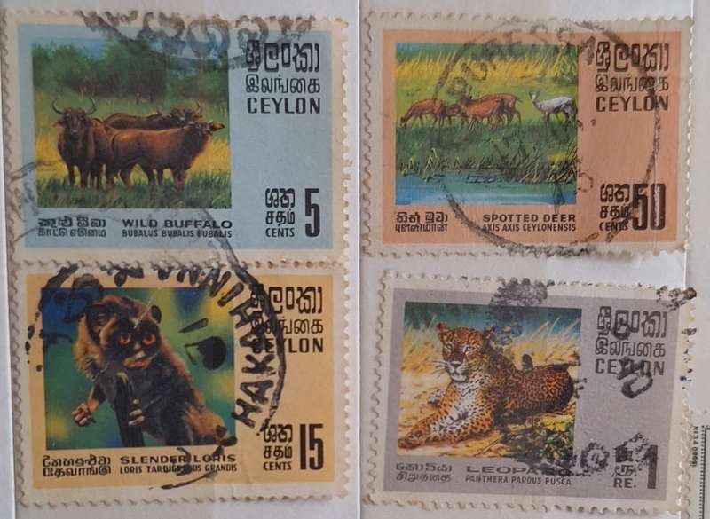 Ceylon 1970 Wild Animals Set of 4 Used Hinged stamps