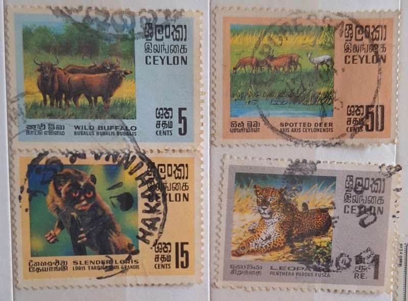 Ceylon 1970 Wild Animals Set of 4 Used Hinged stamps