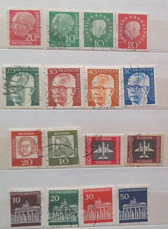 Germany Mixed Lot of 16 Used Hinged stamps