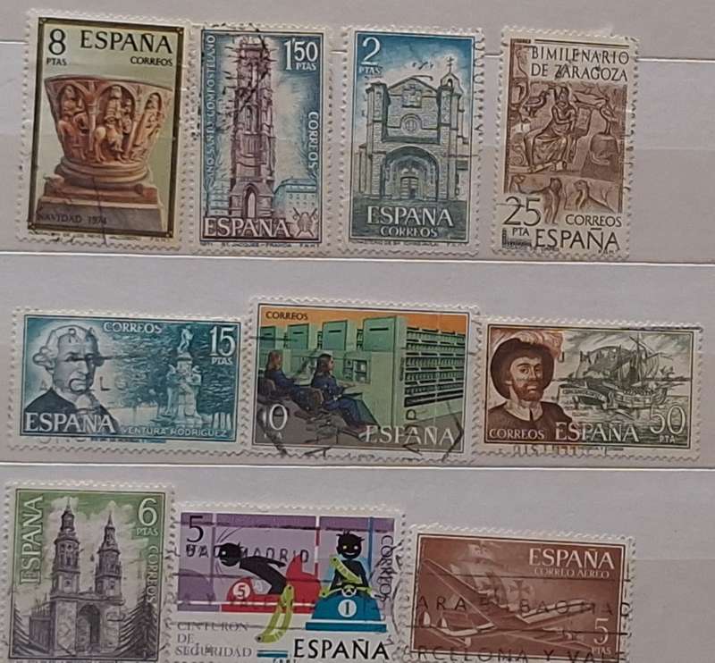 Spain Mixed Lot of 10 Used stamps