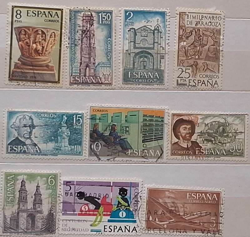 Spain Mixed Lot of 10 Used stamps