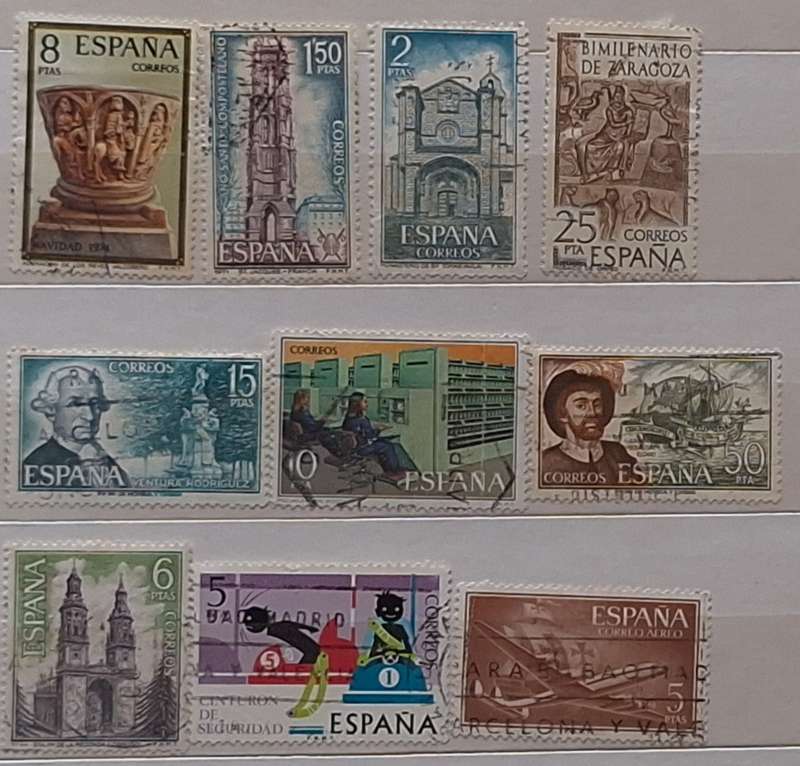 Spain Mixed Lot of 10 Used stamps