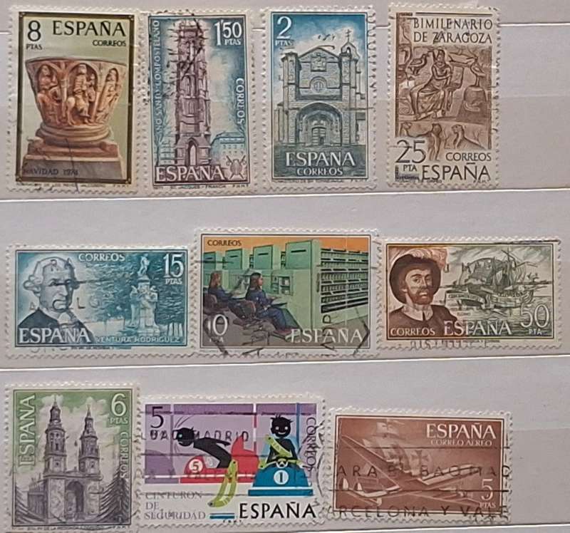 Spain Mixed Lot of 10 Used stamps