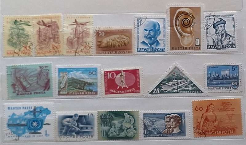 Hungary Mixed Lot of 17 Used some Hinged stamps
