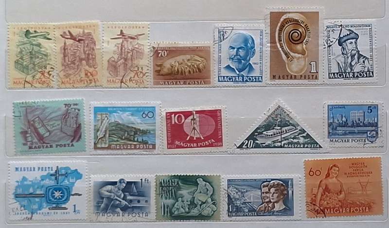Hungary Mixed Lot of 17 Used some Hinged stamps