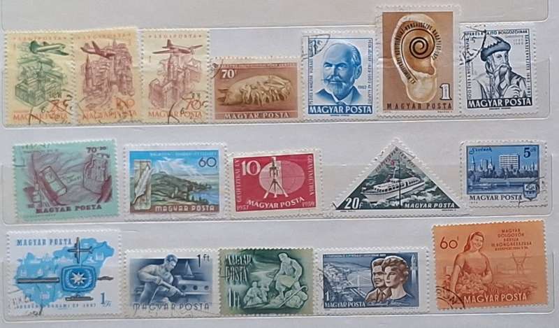 Hungary Mixed Lot of 17 Used some Hinged stamps