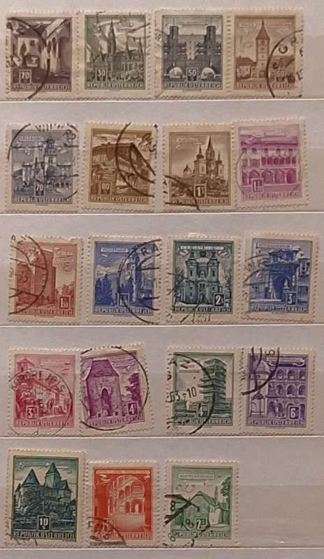 Austria 1957 Buildings Architecture 19 Used Hinged stamps