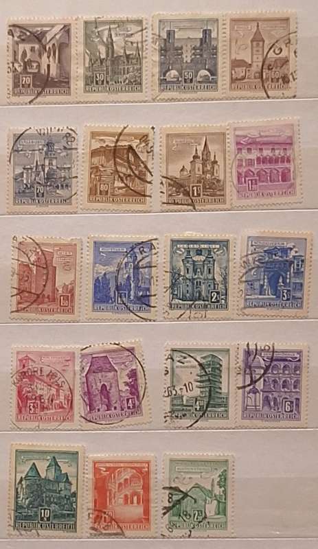 Austria 1957 Buildings Architecture 19 Used Hinged stamps