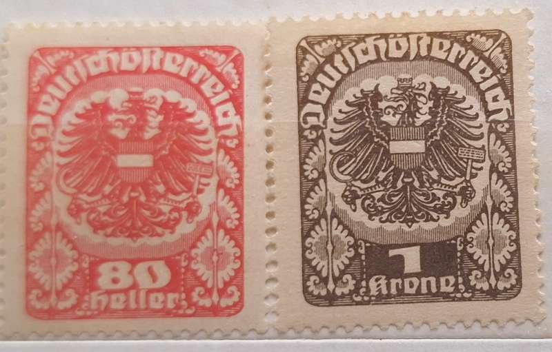 Austria 1920/21 Coat of Arms 2 Unused Hinged stamps