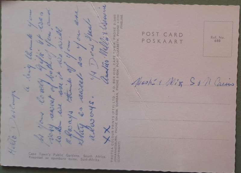 1970's Post Card of Cape Town's Public Gardens