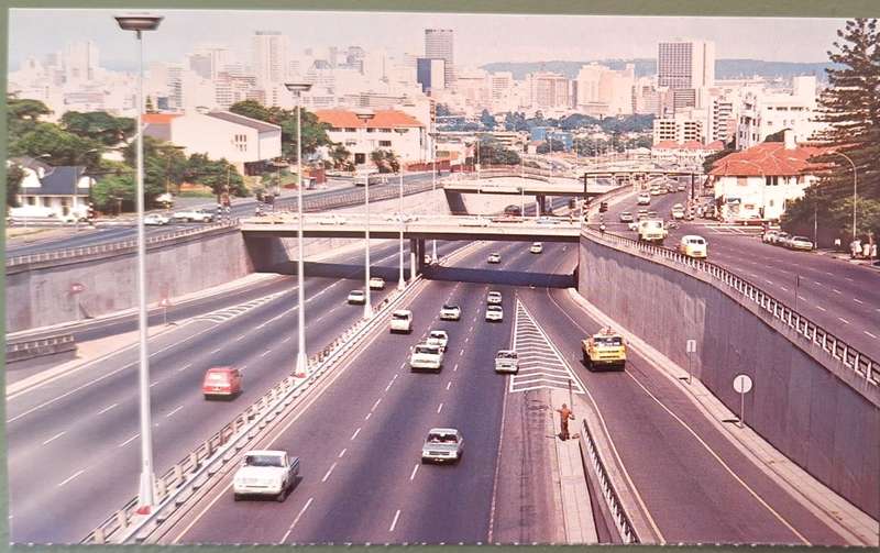SAR Travel Bureau SAS-Reisburo Post Card of Durban Freeway