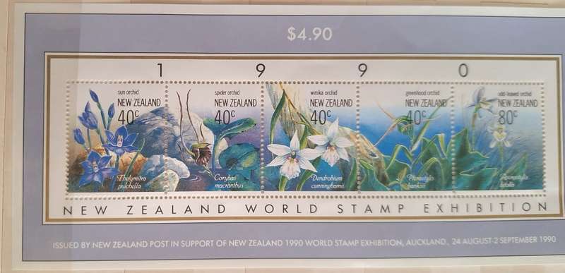 New Zealand 1990 Orchids 1 NZ World Stamp Exhibition Mint Miniature Sheet