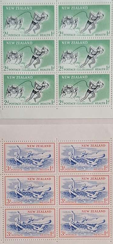 New Zealand 1957 Health Issue Set of 2 Unused Hinged Miniature Sheets