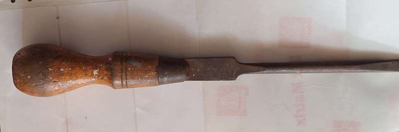 Vintage Wooden Handle Flat Head Screwdriver
