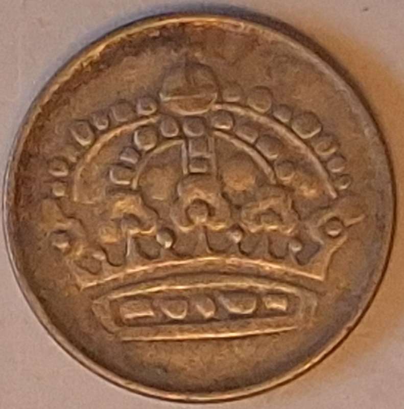 Sweden 1955 Gustaf VI Adolf 25 Ore Billon
