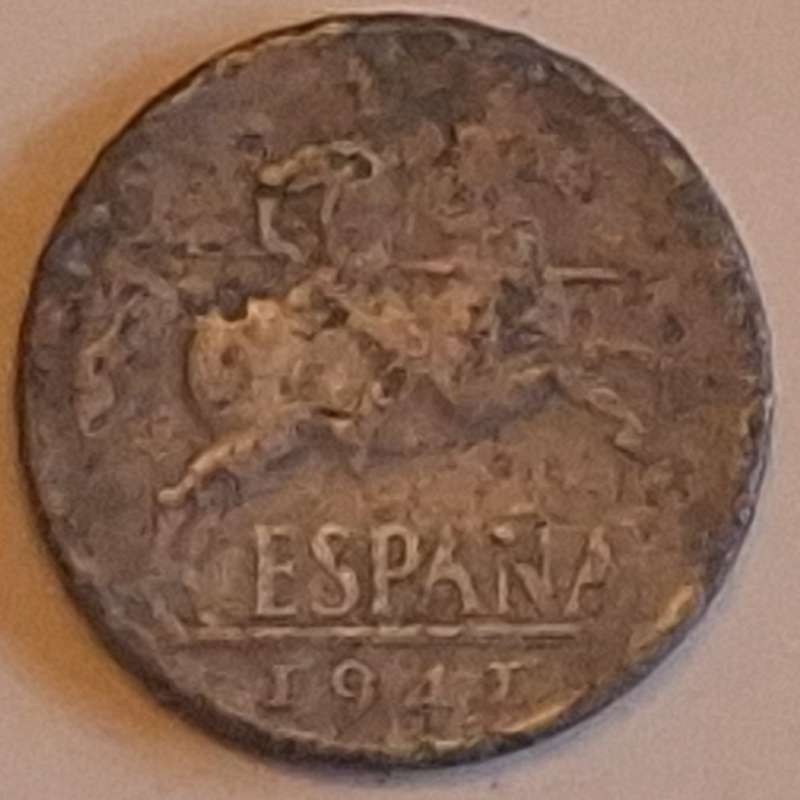 Spain 1941 5 Centimos (Iberian rider) Aluminium