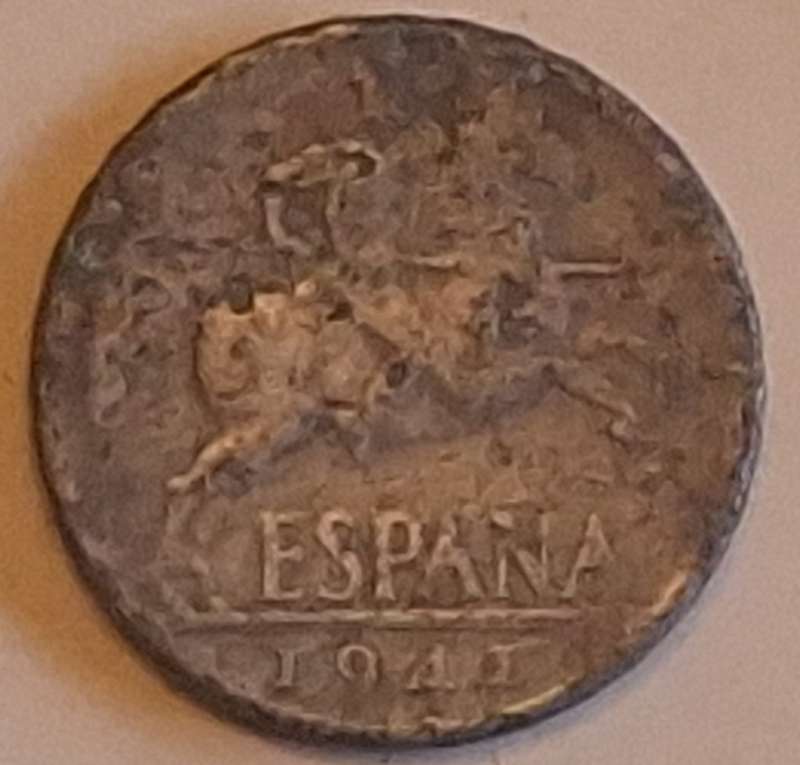 Spain 1941 5 Centimos (Iberian rider) Aluminium