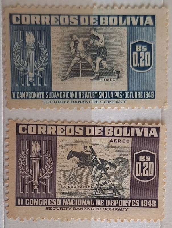 Bolivia 1951 South American games 2 Unused Hinged stamps