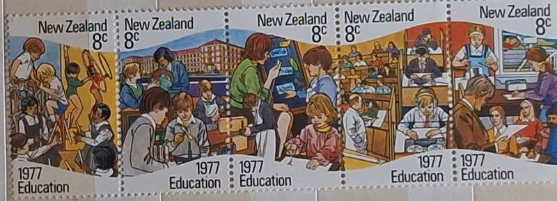 New Zealand 1977 Education Joined Strip of 5 Mint stamps