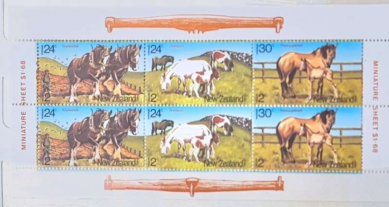 New Zealand 1984 Health Issue Horses 1 Mint Miniature Sheet