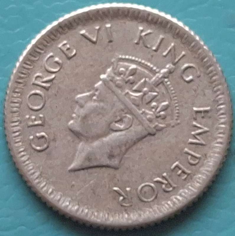 India 1943 ¼ Rupee George VI Silver