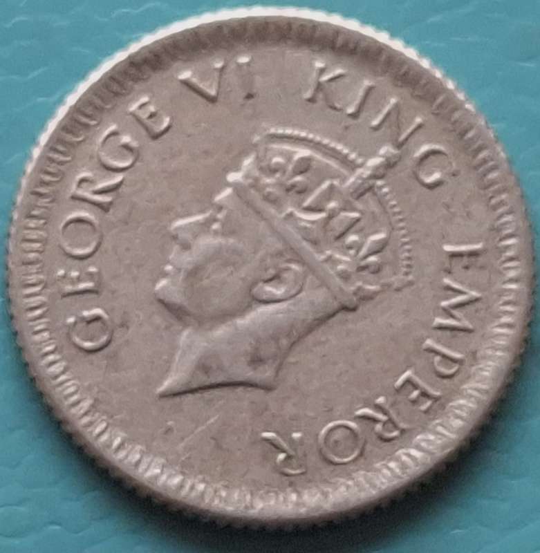 India 1943 ¼ Rupee George VI Silver