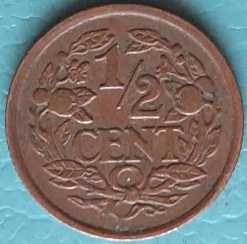 Nederlansd 1934 ½ Cent - Wilhelmina Bronze