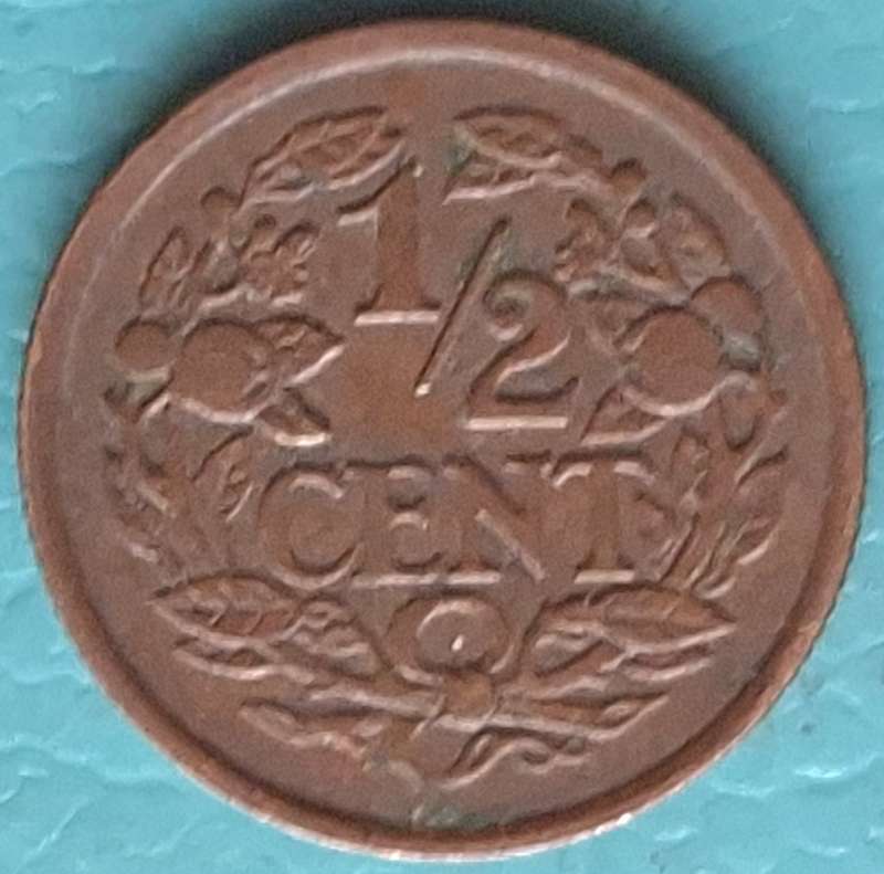 Nederlansd 1934 ½ Cent - Wilhelmina Bronze