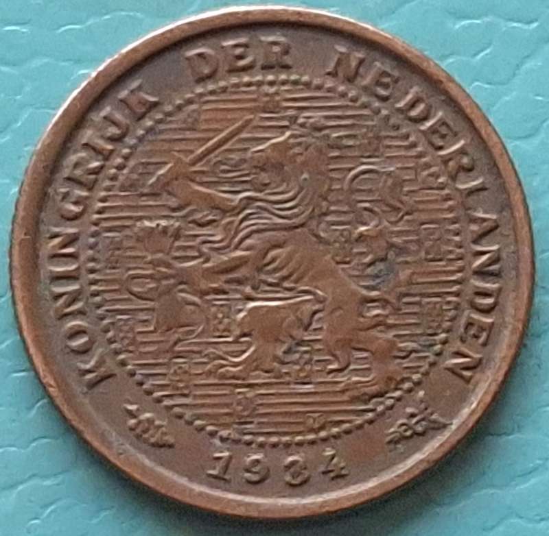 Nederlansd 1934 ½ Cent - Wilhelmina Bronze