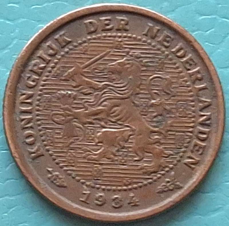 Nederlansd 1934 ½ Cent - Wilhelmina Bronze
